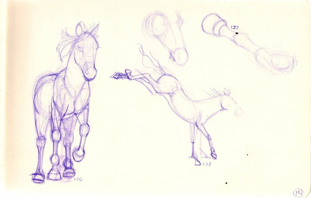 ballpoint pen sketches of horses