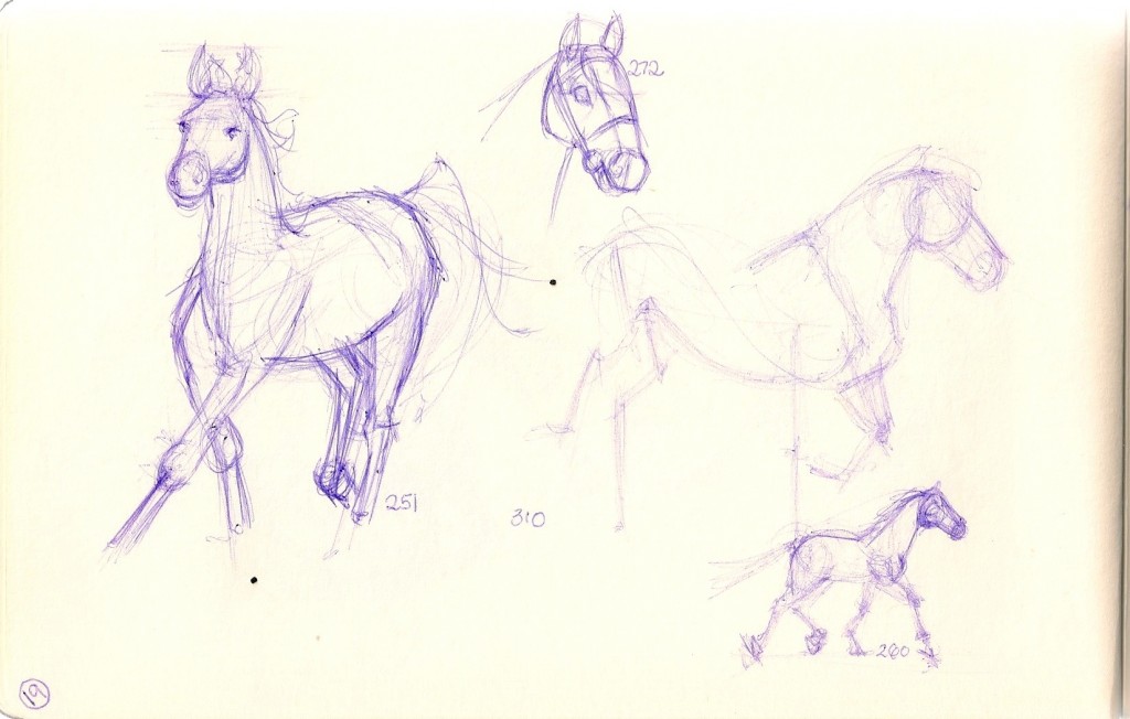 sketches of horses