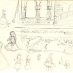 sketches of Disney Princesses at Disneyland