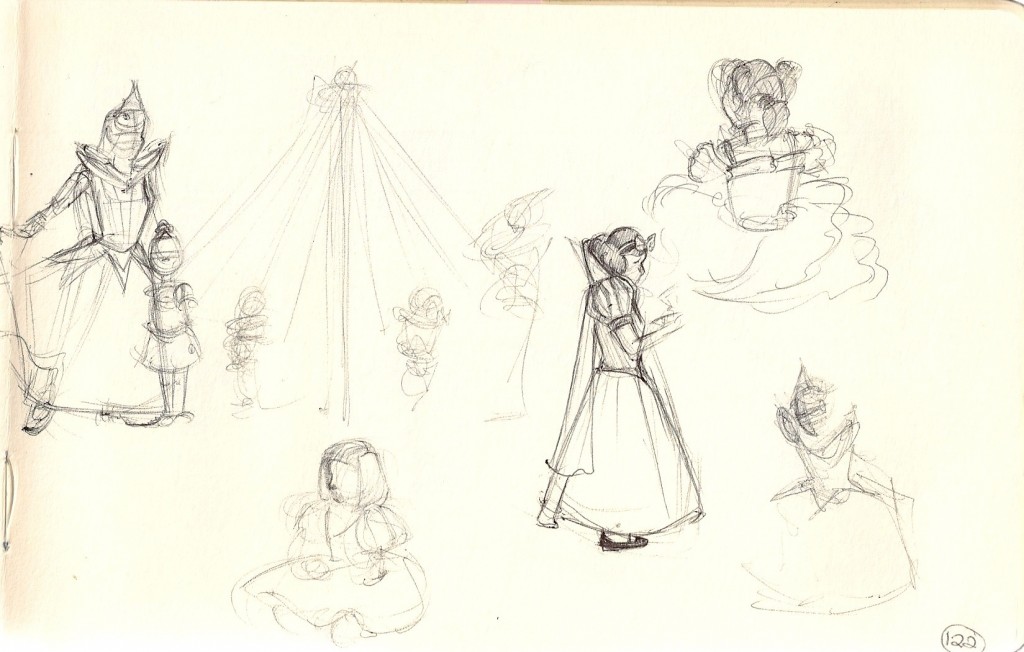 sketches of Disney Princesses at Disneyland