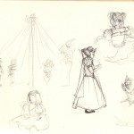 sketches of Disney Princesses at Disneyland