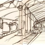sketch of old steam engines