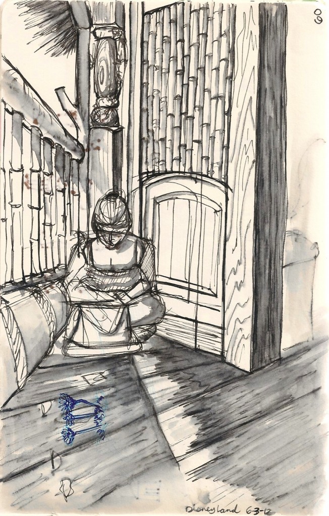 sketch inside of treehouse at Disneyland