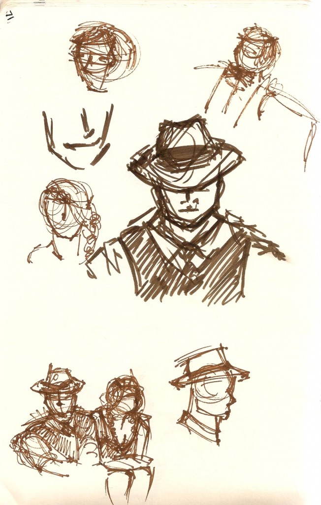 sketch of man in hat