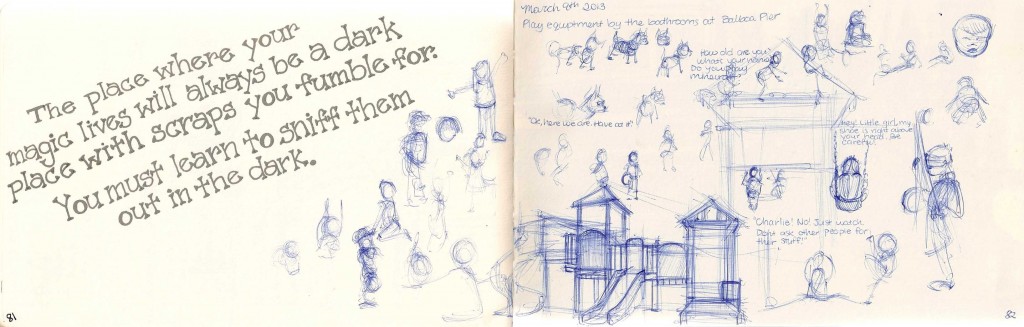 sketches of kids playing
