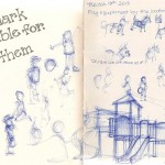 sketches of kids playing