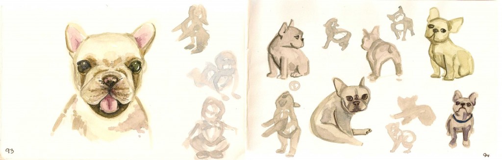 watercolors of puppies