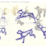 sketches of dog running