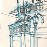 sketch of a building in California adventure