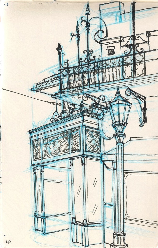 sketch of a building in California adventure