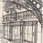 Sketch of a building in California Adventure