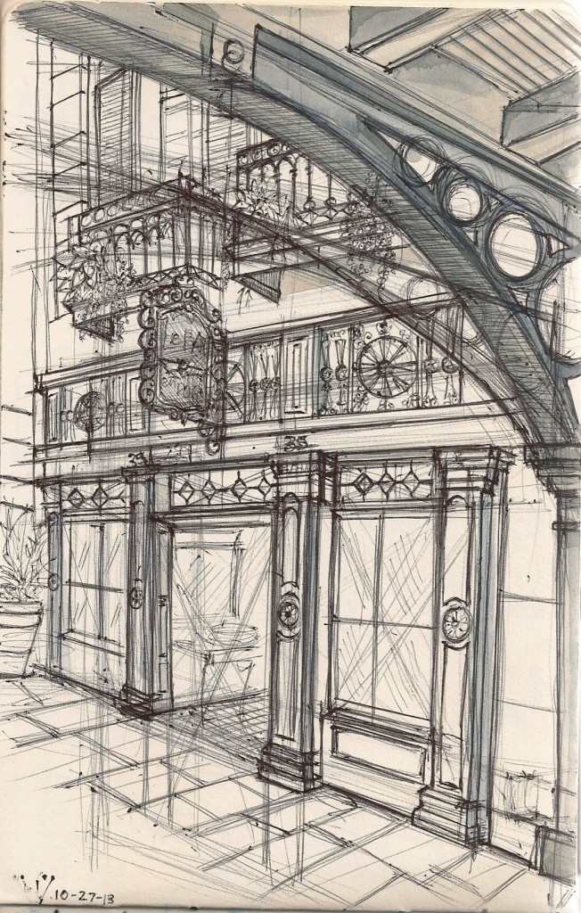 Sketch of a building in California Adventure