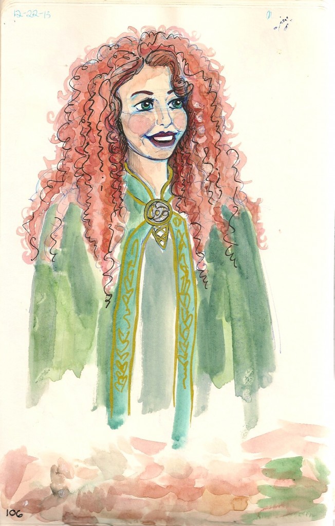 drawing of Merida from Disneyland