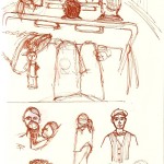 sketches of people at Disneyland