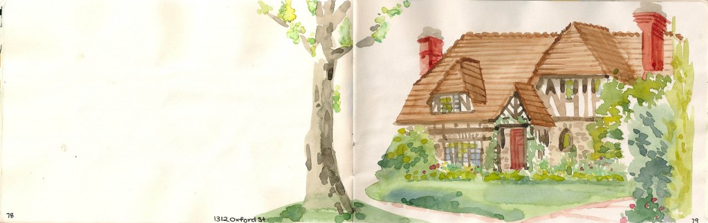 watercolor painting of a cottage