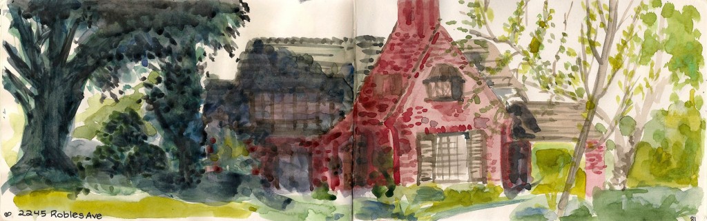 painting of a house