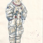 sketch of a space suit