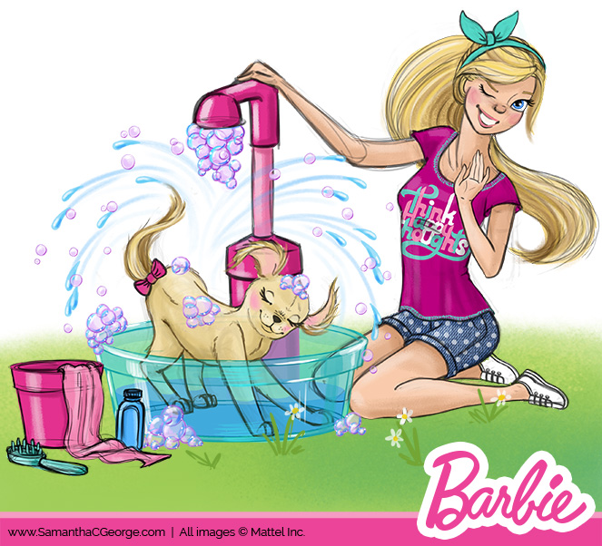 barbie splish splash pup playset