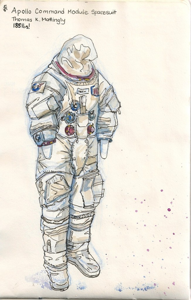 sketch of a space suit